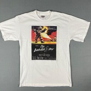 VTG The Invisible Boy Movie‎ Poster T Shirt Mens Medium Robby the Robot SciFi